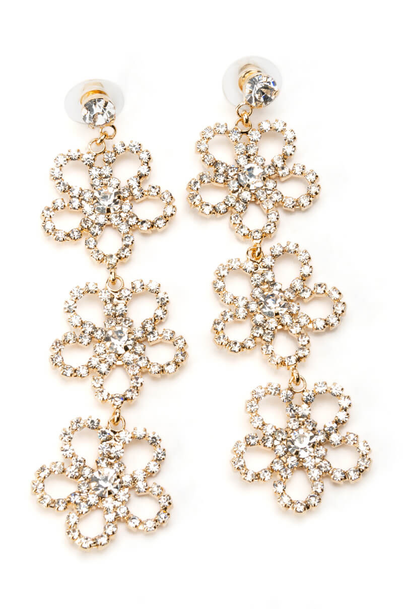 DAISY LOVE RHINESTONE DANGLE EARRINGS