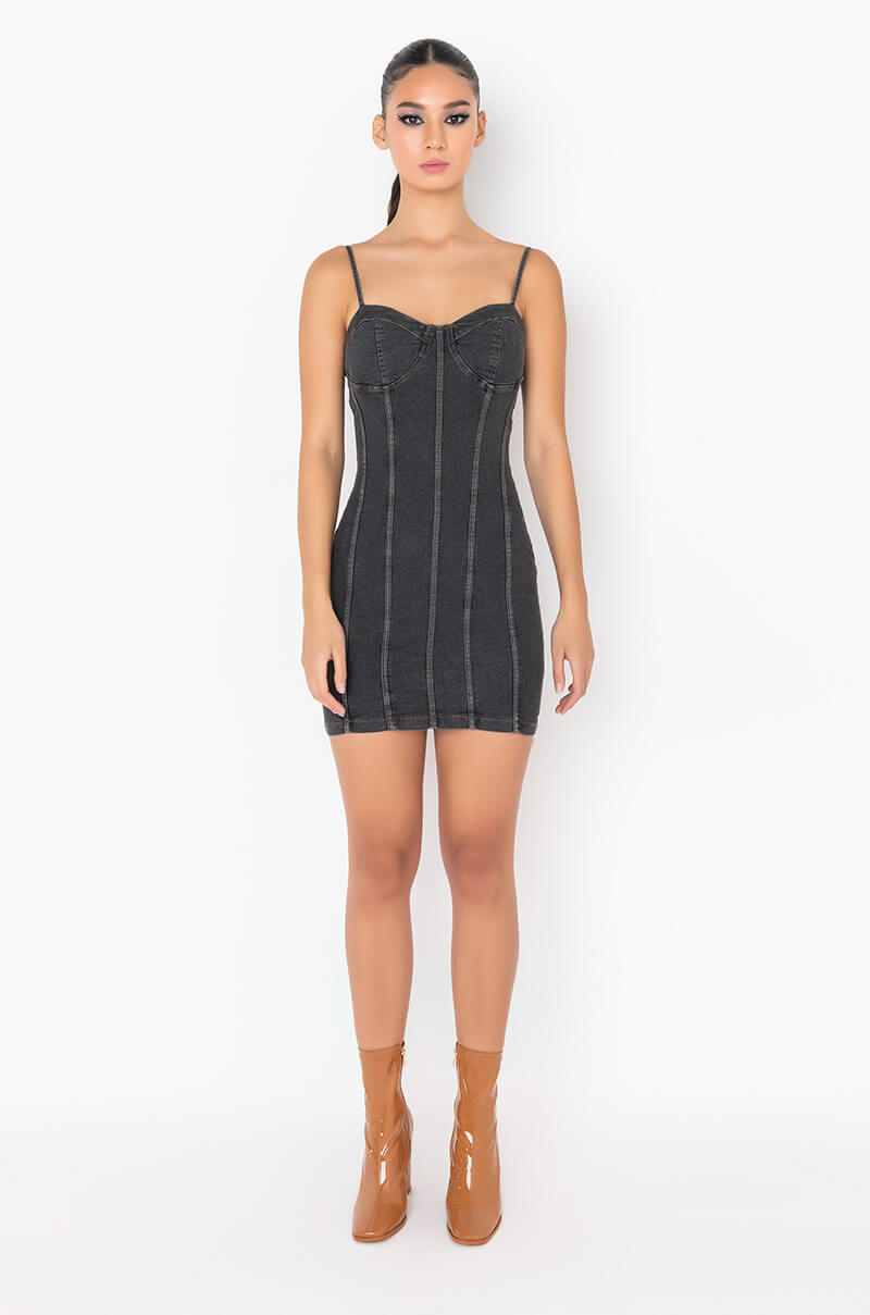 DAY TRIP DENIM MINI TUBE DRESS