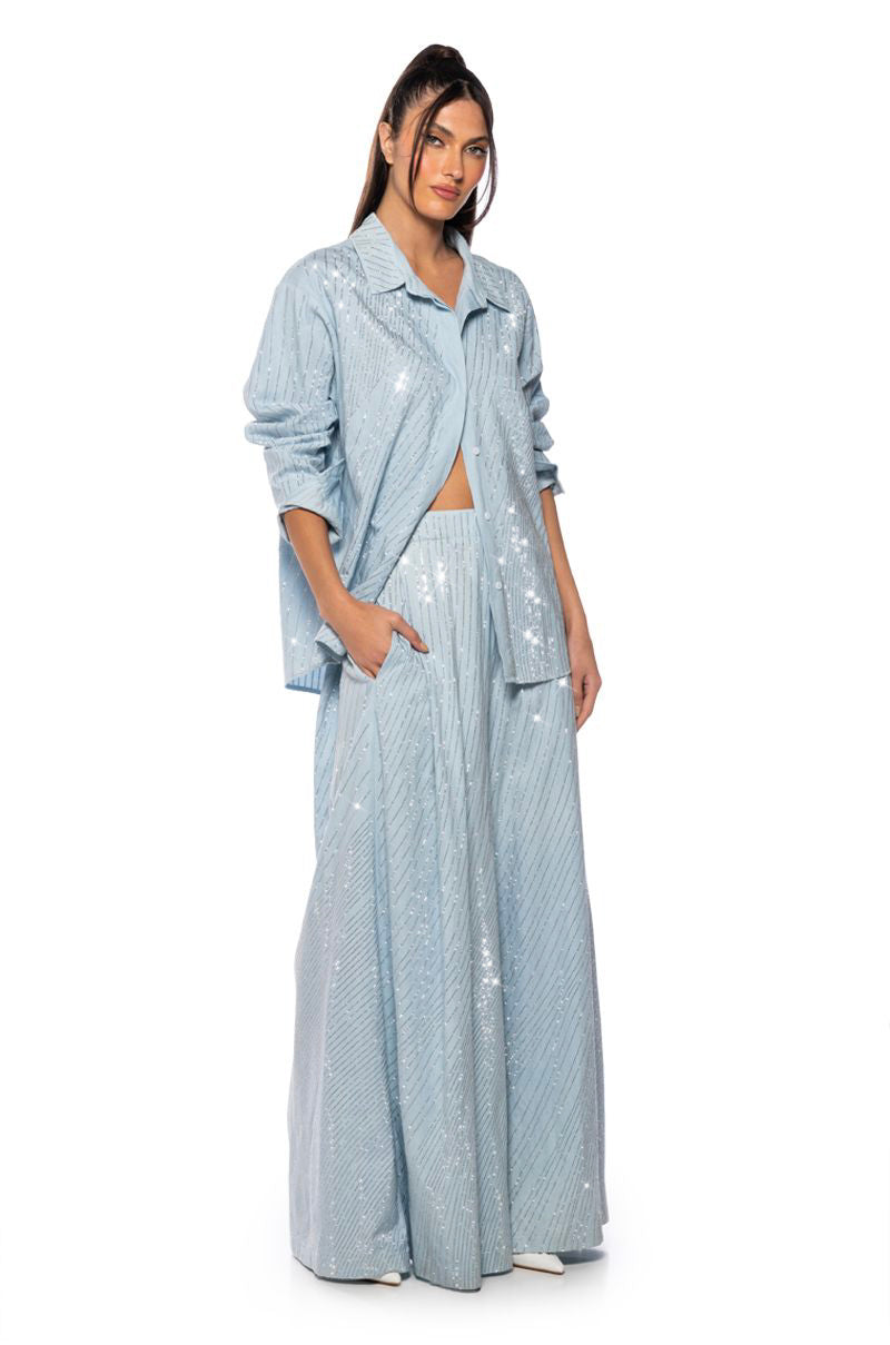 DENIMANIA RHINESTONE BUTTON DOWN
