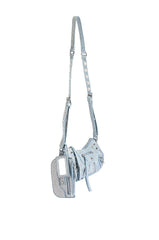 ELEGANT EMBELLISHED BAG IN DENIM
