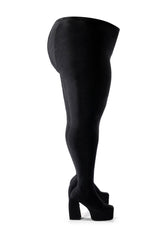 AZALA WANG STAR STRETCH CHUNKY PLUS PANT BOOT IN BLACK