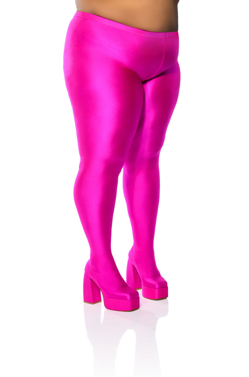 AZALA WANG HEYHEY DISCO STRETCH CHUNKY PLUS PANT BOOT IN FUCHSIA